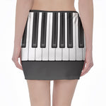 Piano Keyboard Print Pencil Mini Skirt