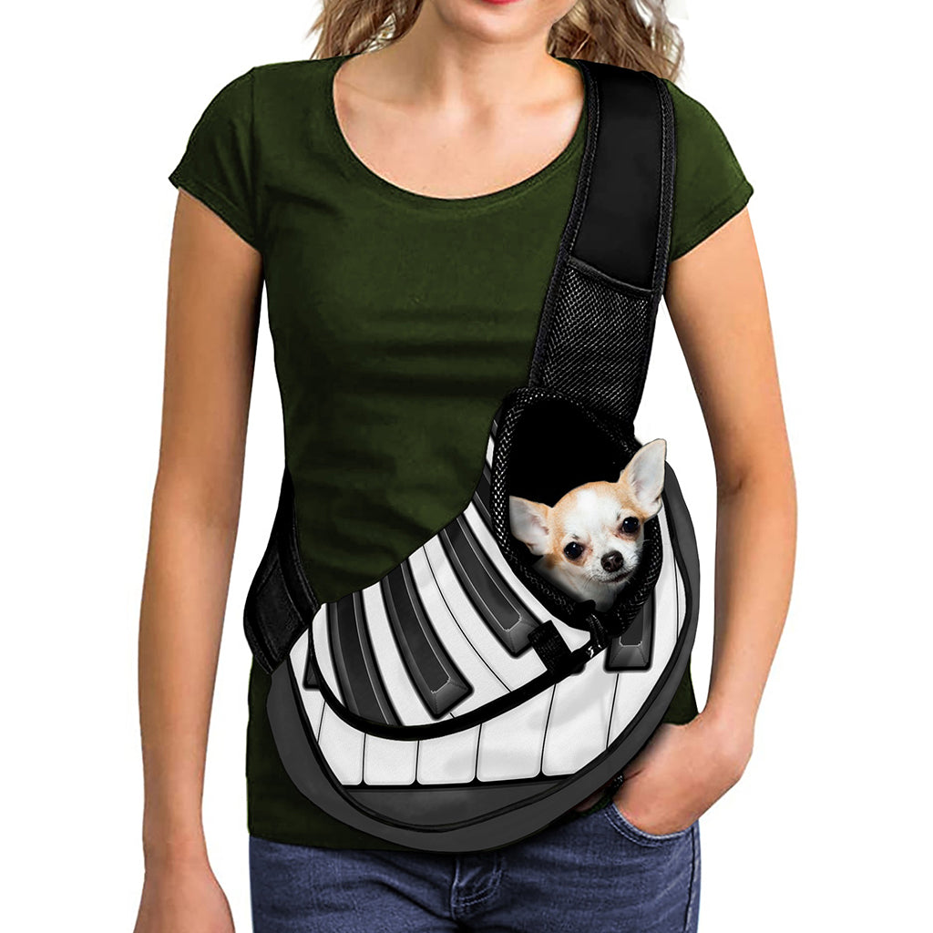 Piano Keyboard Print Pet Sling Carrier