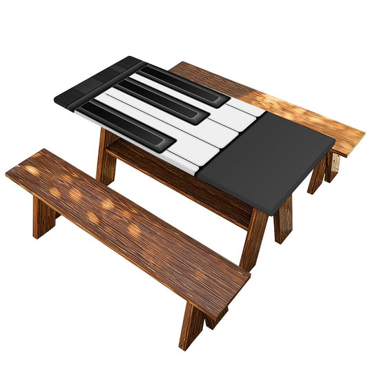 Piano Keyboard Print Picnic Table Cover