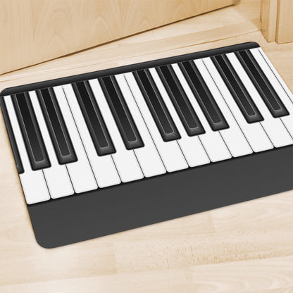 Piano Keyboard Print Polyester Doormat