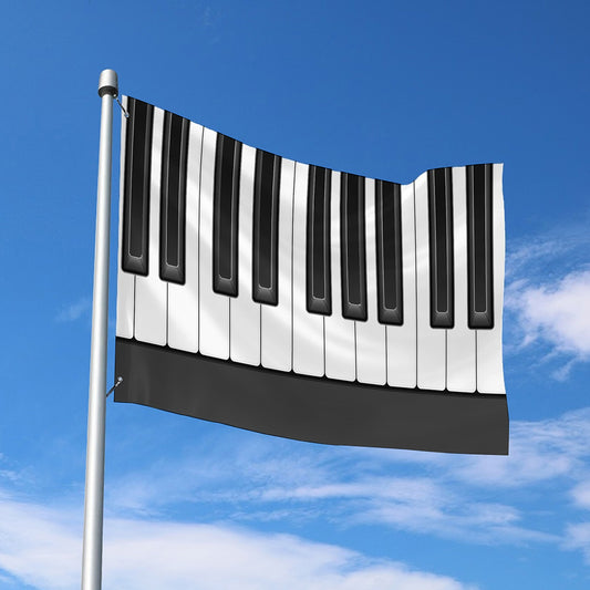 Piano Keyboard Print Polyester Flag