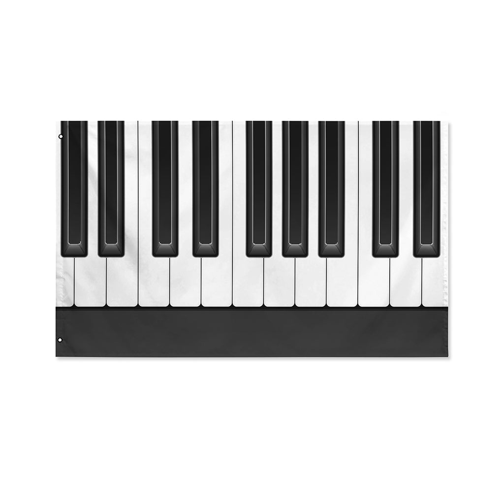 Piano Keyboard Print Polyester Flag