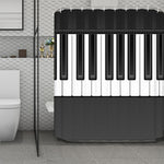 Piano Keyboard Print Polyester Shower Curtain