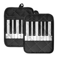 Piano Keyboard Print Pot Holders With Pocket