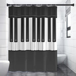 Piano Keyboard Print Premium Shower Curtain