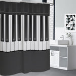 Piano Keyboard Print Premium Shower Curtain