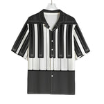 Piano Keyboard Print Rayon Hawaiian Shirt
