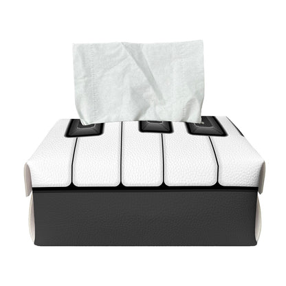 Piano Keyboard Print Rectangle Tissue Box Cover