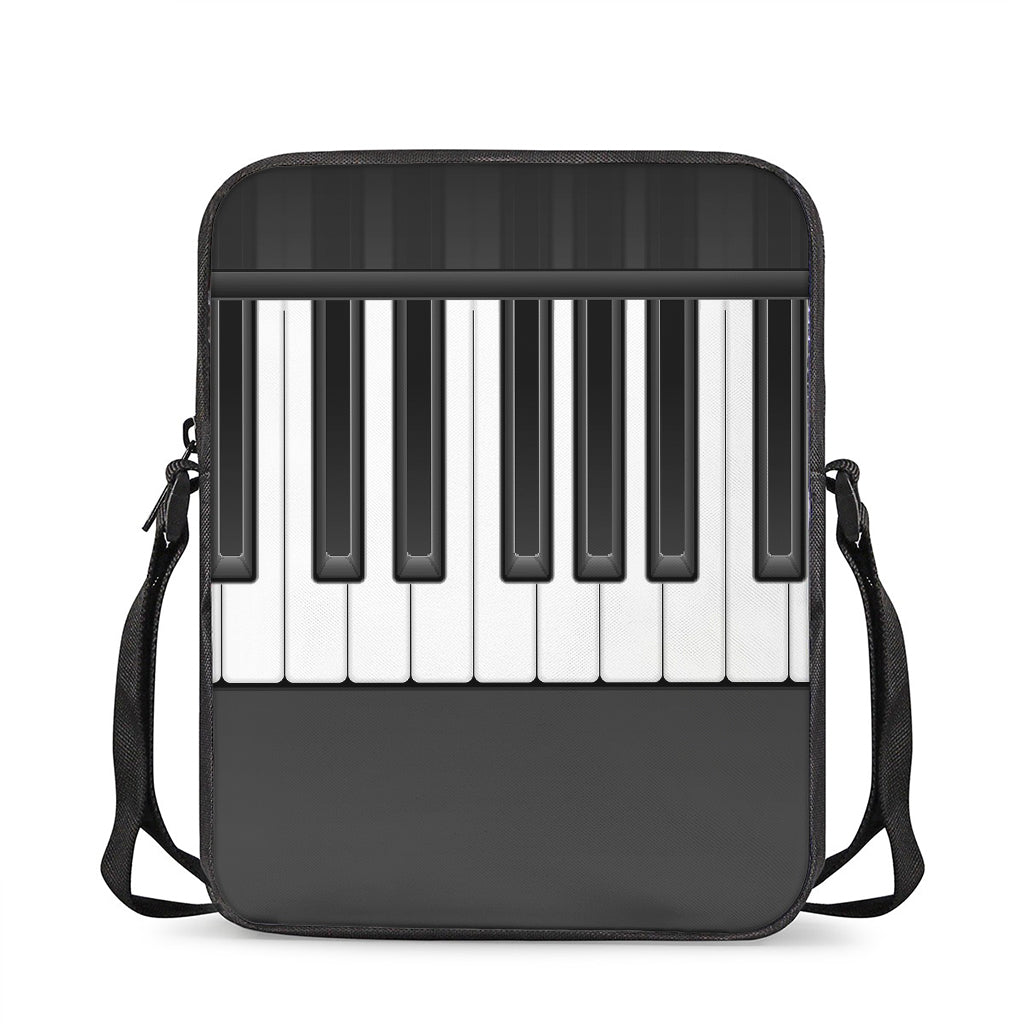 Piano Keyboard Print Rectangular Crossbody Bag
