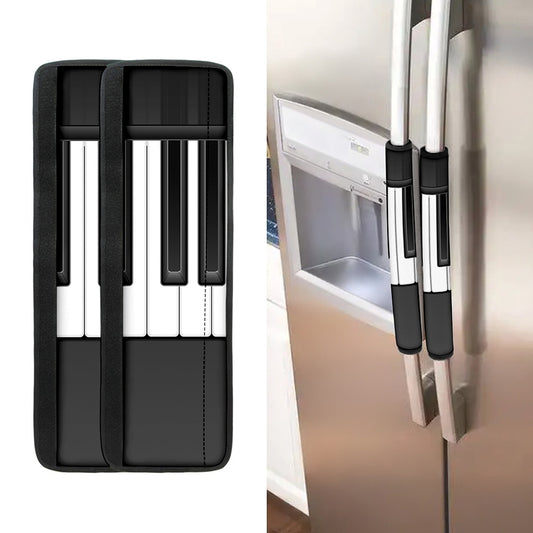 Piano Keyboard Print Refrigerator Handle Covers