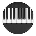 Piano Keyboard Print Round Blanket