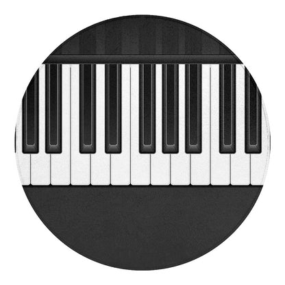 Piano Keyboard Print Round Blanket