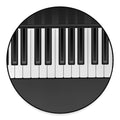Piano Keyboard Print Round Floor Mat