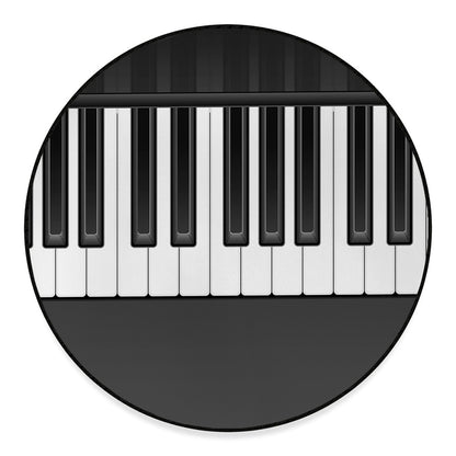 Piano Keyboard Print Round Floor Mat