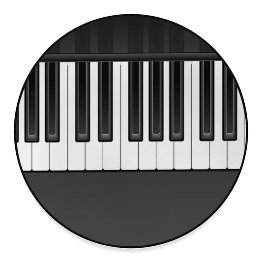 Piano Keyboard Print Round Floor Mat