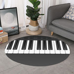 Piano Keyboard Print Round Rug