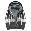 Piano Keyboard Print Sherpa Lined Zip Up Hoodie