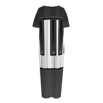 Piano Keyboard Print Short Sleeve Long Nightdress