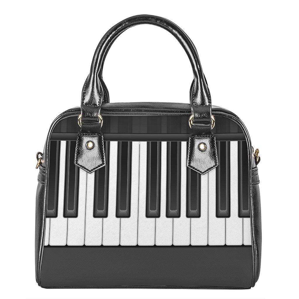 Piano Keyboard Print Shoulder Handbag