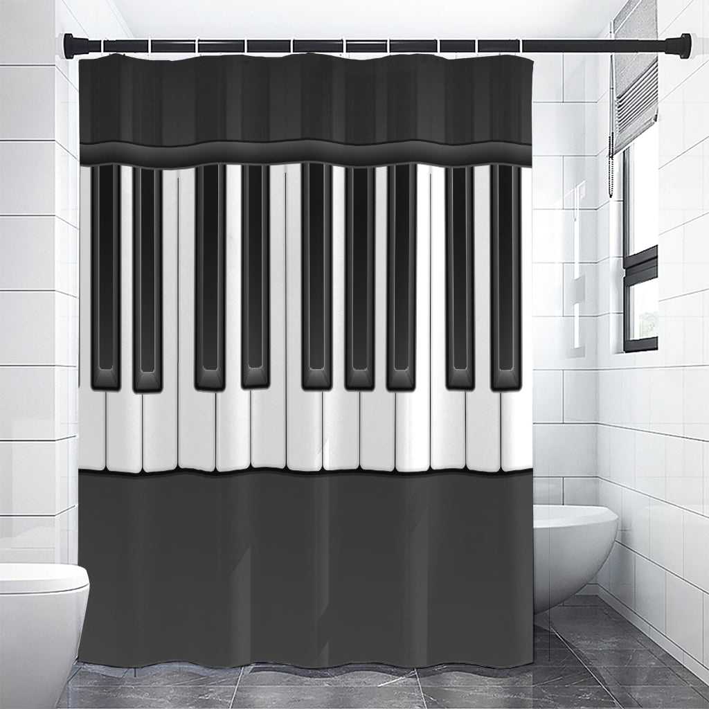 Piano Keyboard Print Shower Curtain