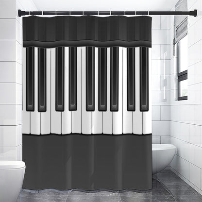 Piano Keyboard Print Shower Curtain