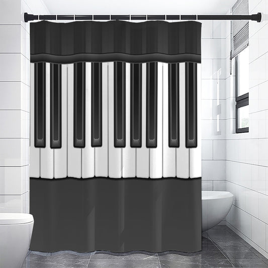 Piano Keyboard Print Shower Curtain