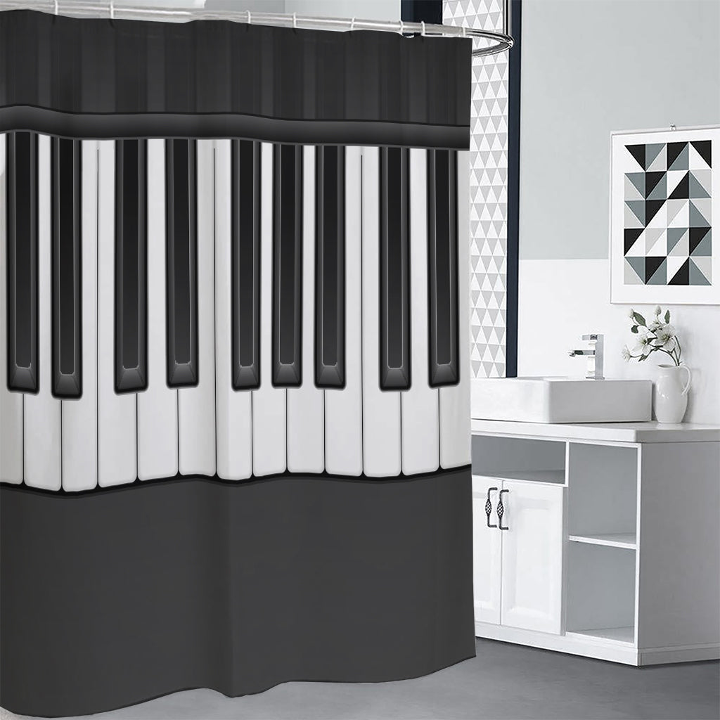 Piano Keyboard Print Shower Curtain