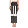 Piano Keyboard Print Side Slit Maxi Skirt