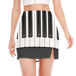 Piano Keyboard Print Side Slit Mini Skirt