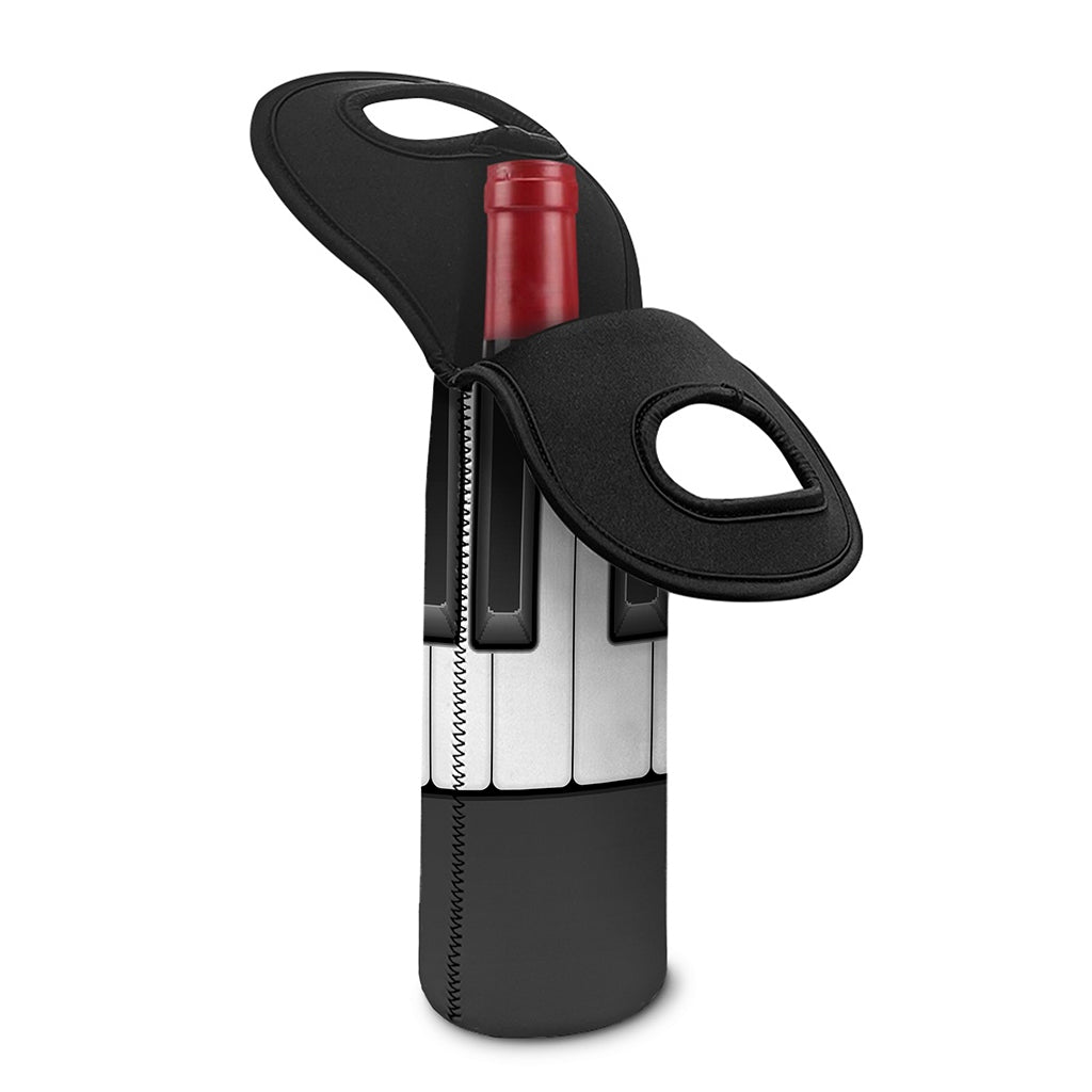 Piano Keyboard Print Single Neoprene Wine Tote