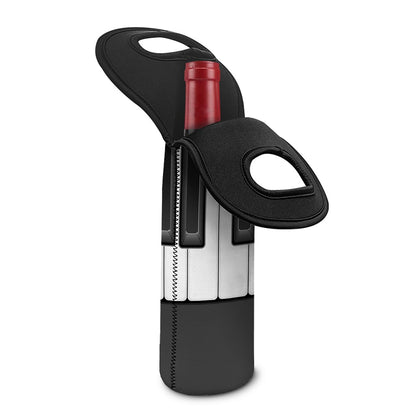 Piano Keyboard Print Single Neoprene Wine Tote