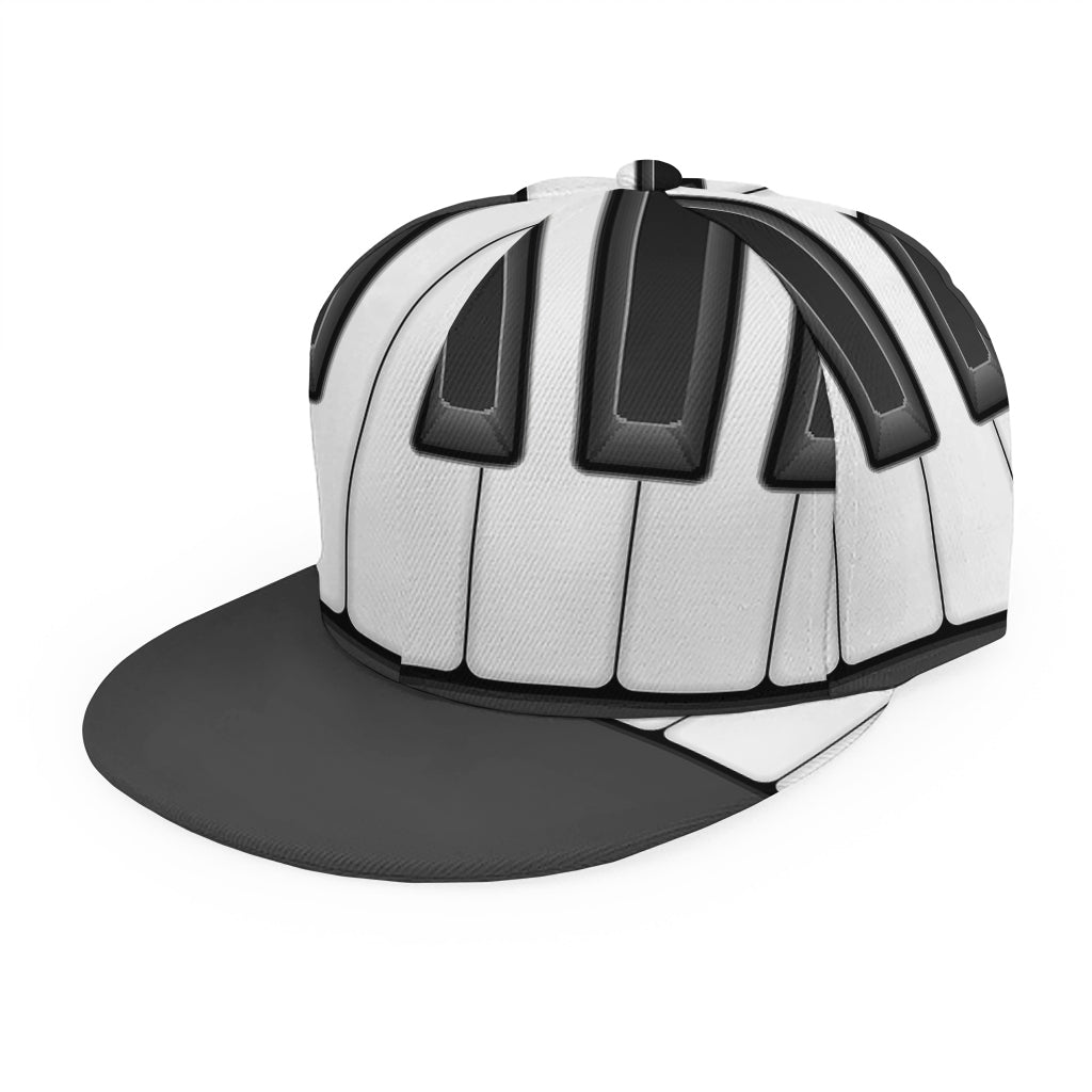 Piano Keyboard Print Snapback Cap