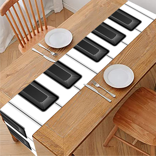 Piano Keyboard Print Table Runner