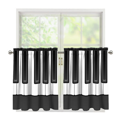 Piano Keyboard Print Tier Curtains