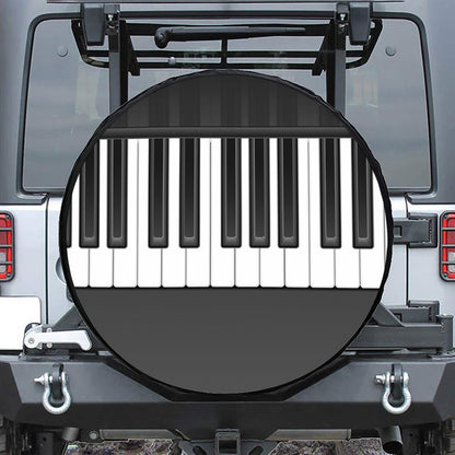 Piano Keyboard Print Tire Cover