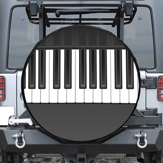 Piano Keyboard Print Tire Cover