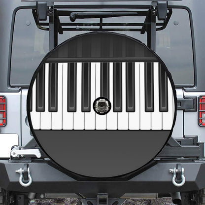 Piano Keyboard Print Tire Cover With Camera Hole