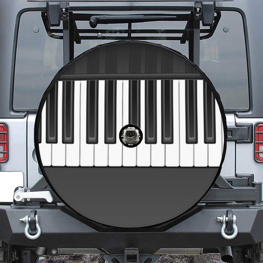 Piano Keyboard Print Tire Cover With Camera Hole