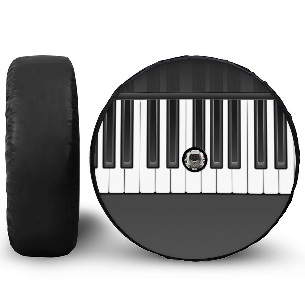 Piano Keyboard Print Tire Cover With Camera Hole