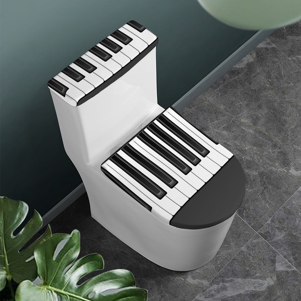 Piano Keyboard Print Toilet Lid And Tank Cover Set