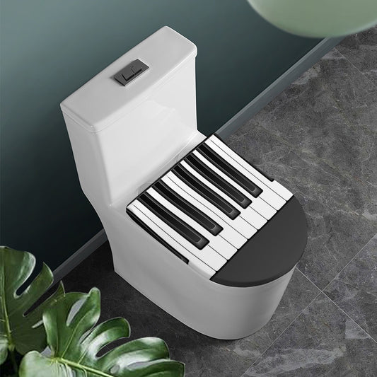 Piano Keyboard Print Toilet Lid Cover