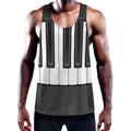 Piano Keyboard Print Men's Workout Tank Top