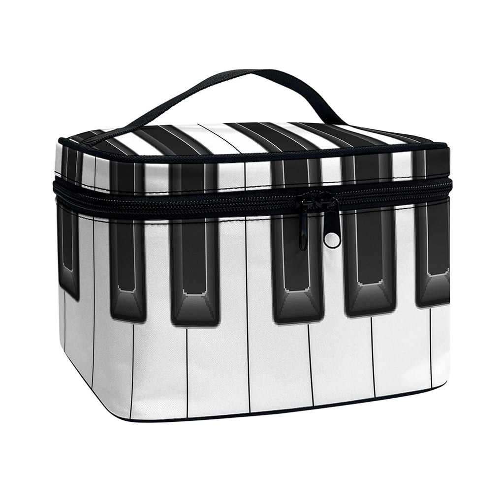 Piano Keyboard Print Travel Makeup Bag