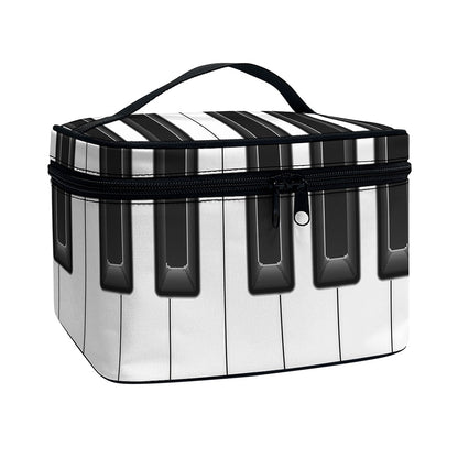 Piano Keyboard Print Travel Makeup Bag