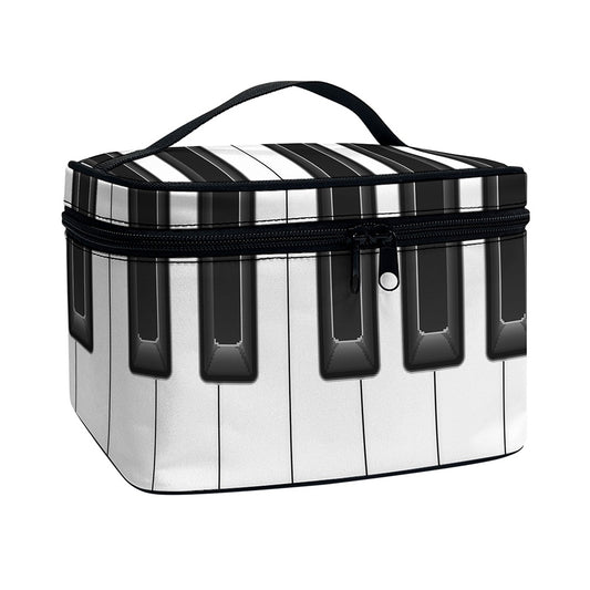 Piano Keyboard Print Travel Makeup Bag