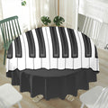 Piano Keyboard Print Waterproof Round Tablecloth