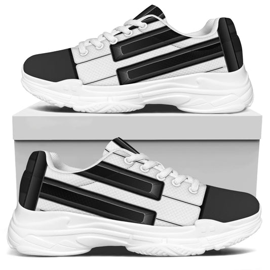Piano Keyboard Print White Chunky Shoes