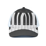 Piano Keyboard Print White Mesh Trucker Cap