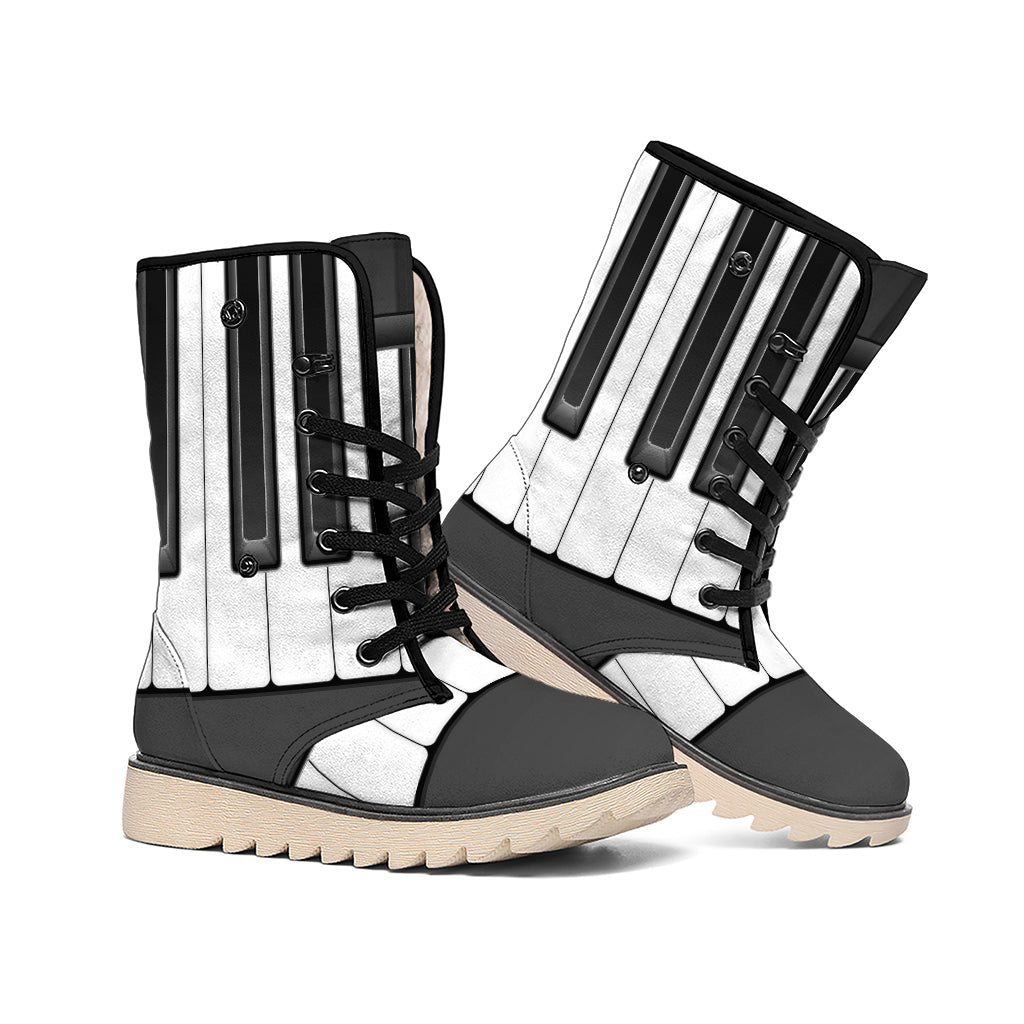Piano Keyboard Print Winter Boots