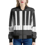 Piano Keyboard Print Women's Bomber Jacket